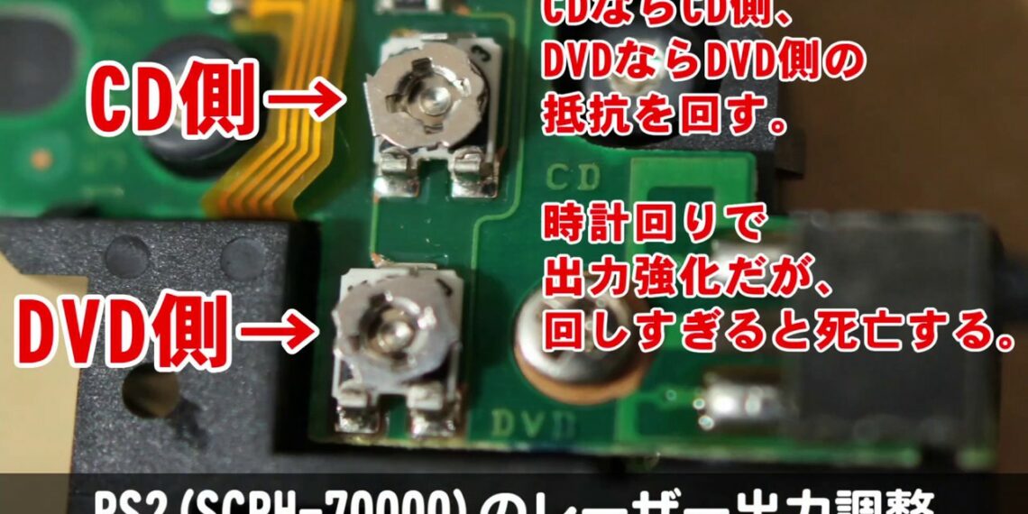 PlayStation2(SCPH-70000)のレーザー出力調整(PVR-802W,KHM-430)