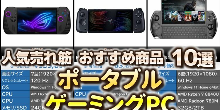 ポータブルゲーミングPC 人気売れ筋 おすすめ10選【2024年】